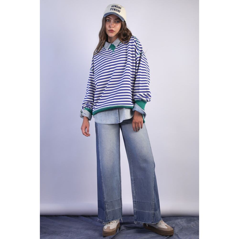 High-Waist Wide-Leg Light Blue Jeans - Picture 3 of 3